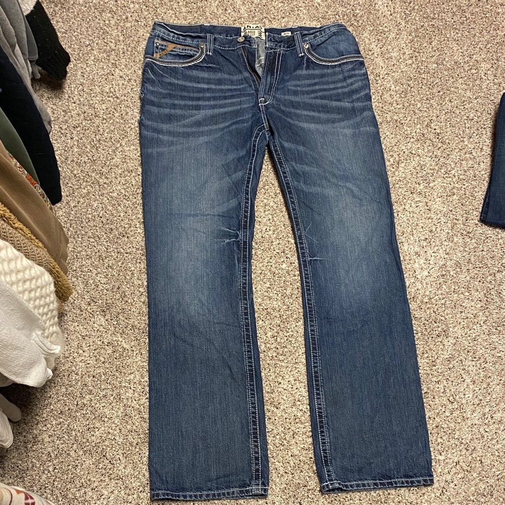 Ariat Mens Straight Leg Blue Jeans